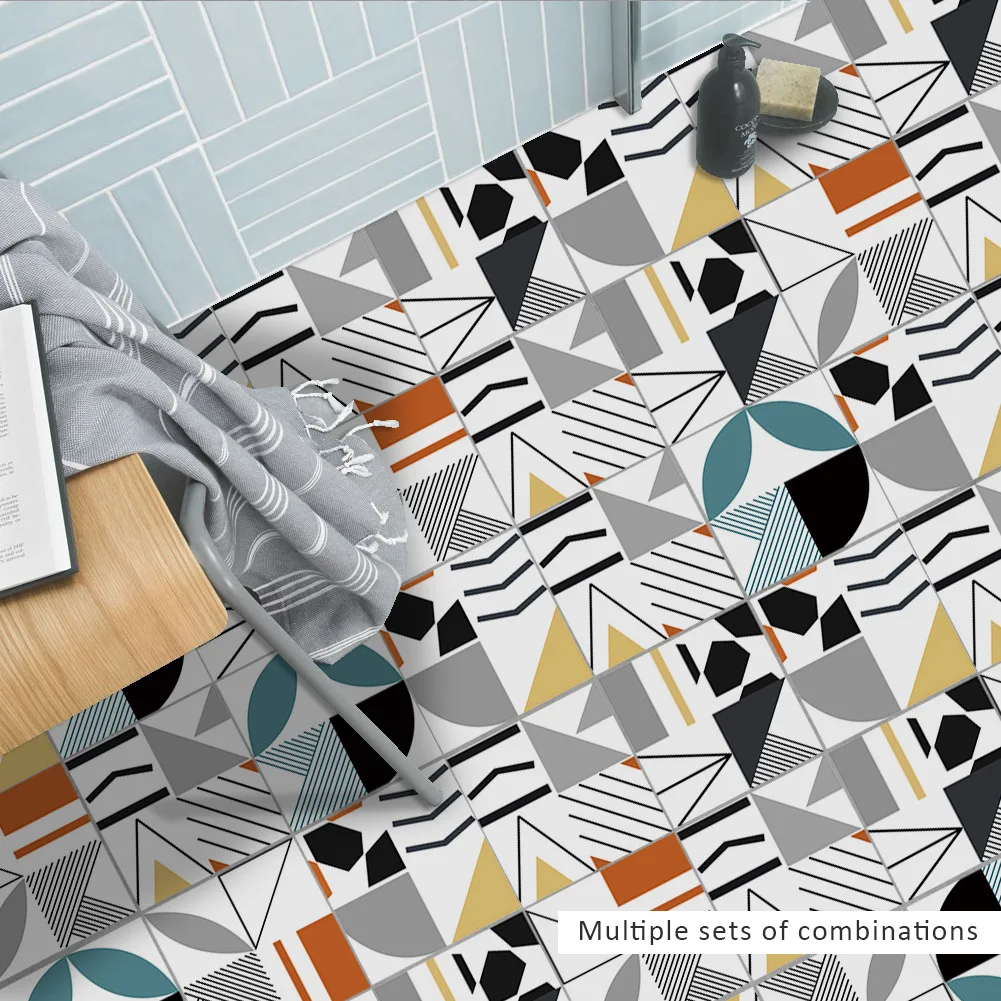 Funlife НОВЫЕ геометрические цветные линейные наклейки для плитки самоклеящиеся