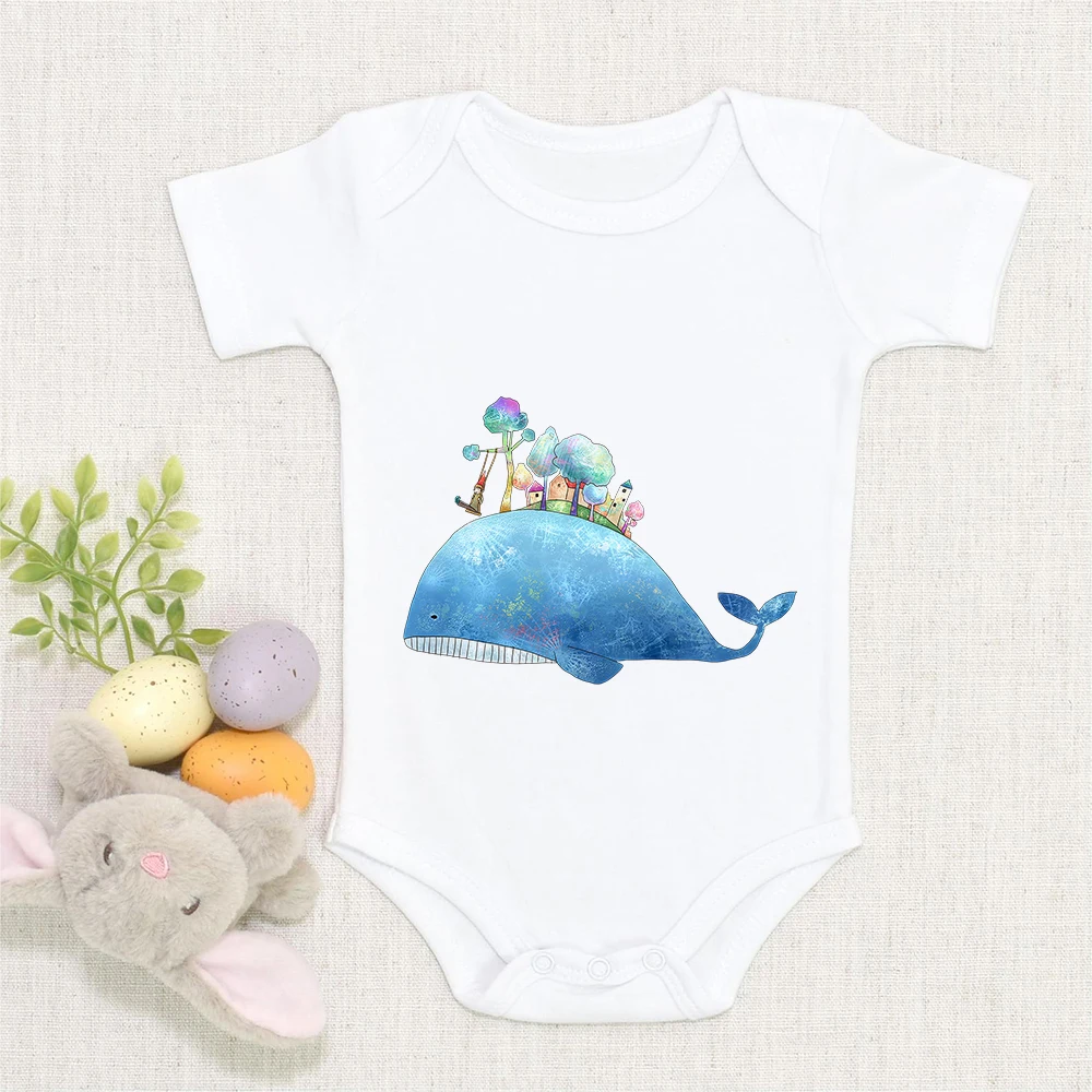

Cute Whale Cartoon Jumpsuits Harajuku Kawaii Baby Girl Clothes Loose Cozy Casual Bodysuit for Newborn Ropa One-Pieces Onesie