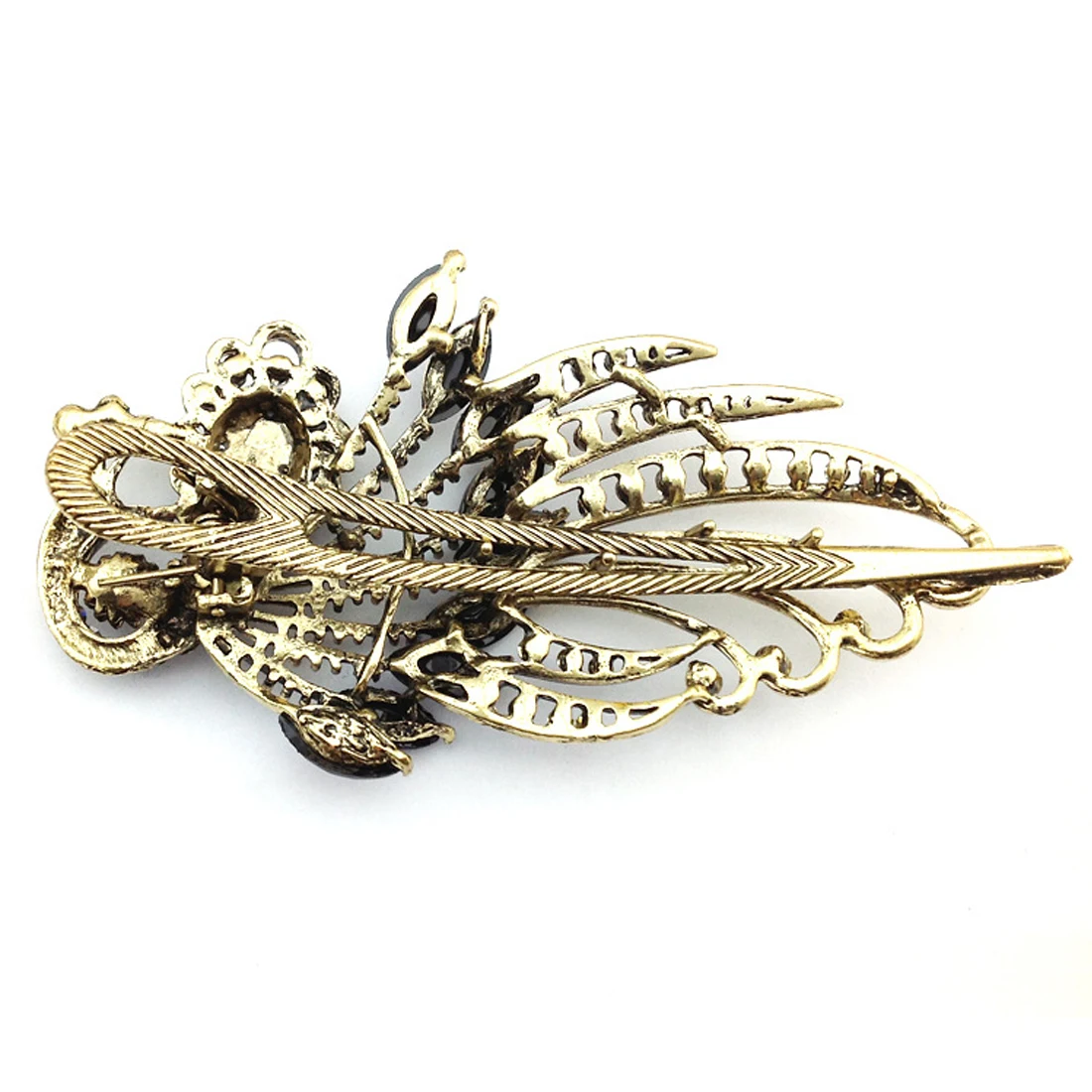 

Lovely Vintage Crystal Peacock Hair Clips Hairpins Barrette Donut Style Women Hair Accessories Beauty Tools Big Hairpins