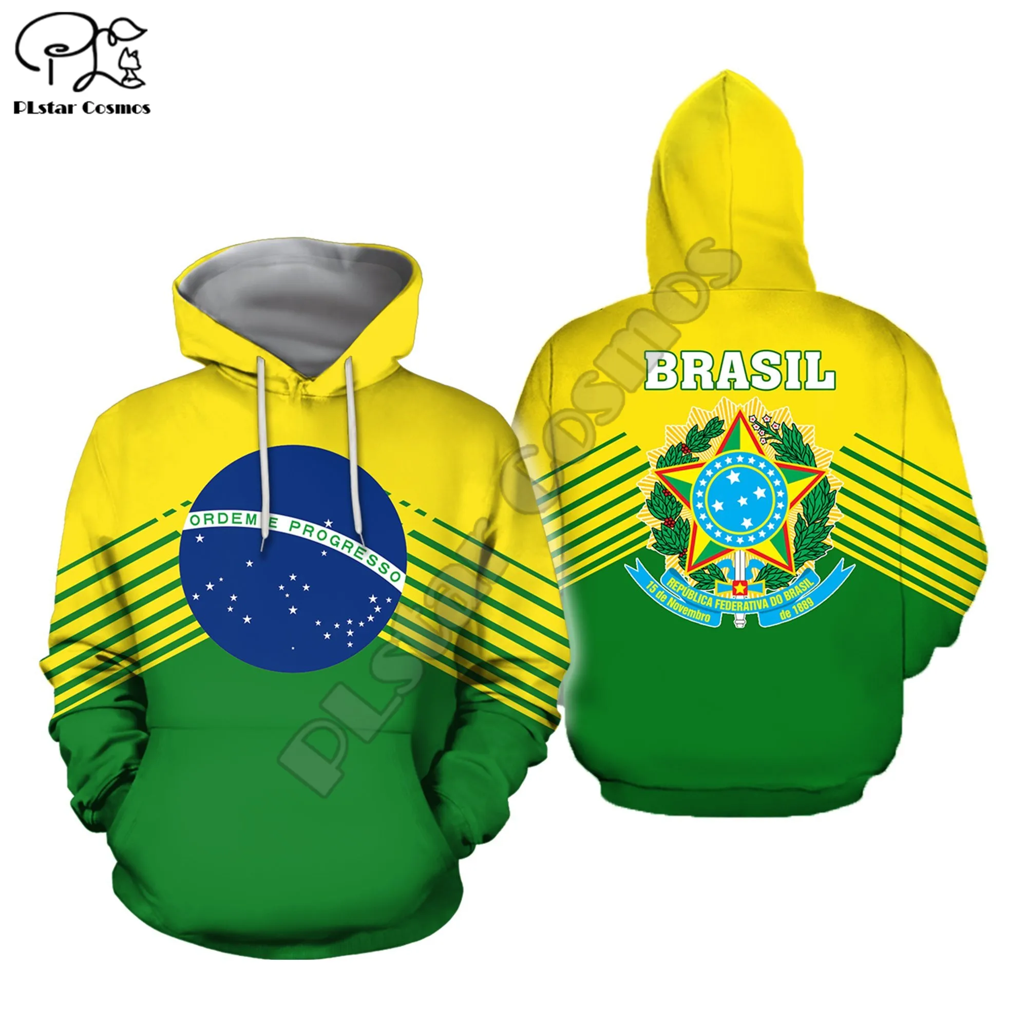 

PLstar Cosmos National Emblem Brazil Flag 3D Printed Hoodies Sweatshirts Zip Hooded For Men And Women Casual Streetwear Style-6