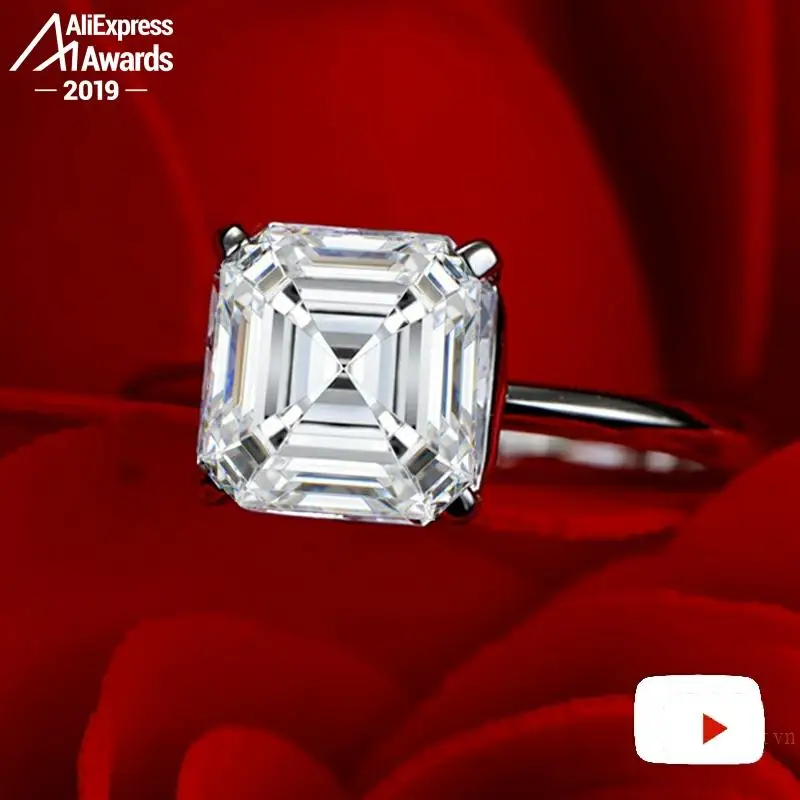 9*9 мм S925 изящное Ювелирное кольцо из стерлингового серебра лабораторное создание