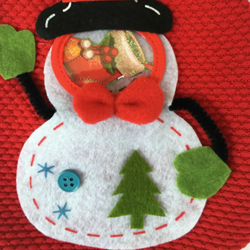 Рождественский мешок для конфет с изображением снеговика Санта Клауса Хлопковый