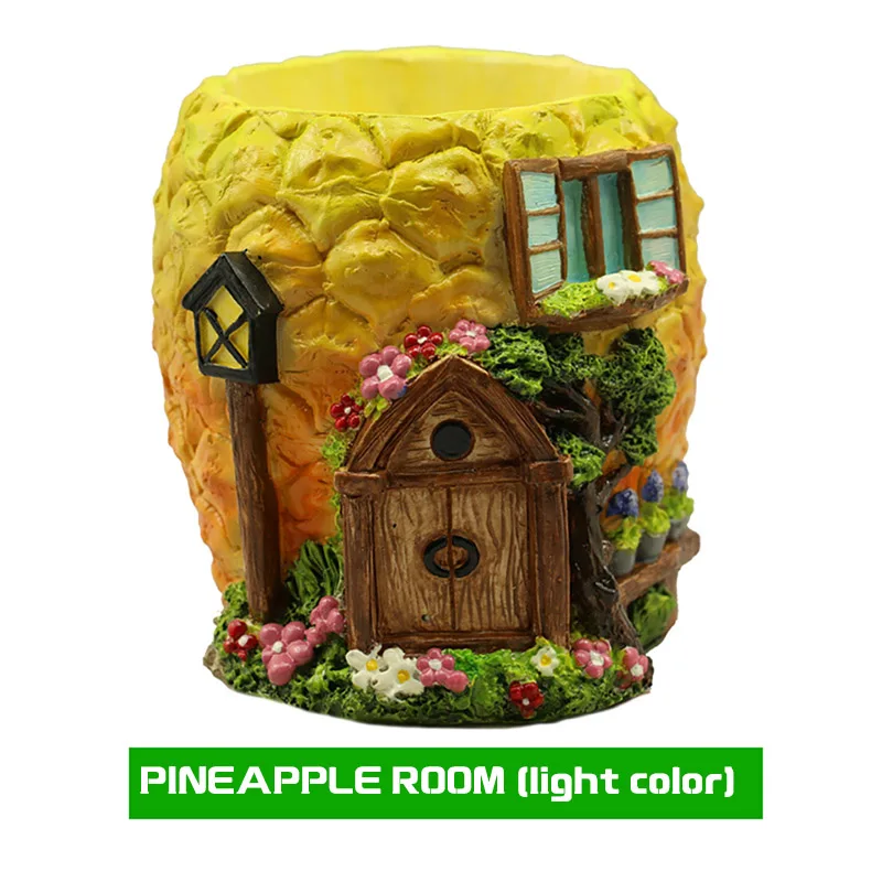 Pineapple light Креативные грибы цветы горшок семена бонсай Орхидея кактус Смола мох папоротник цветочный ананас плантатор Cachepot микро пейзаж - Цвет: Pineapple light
