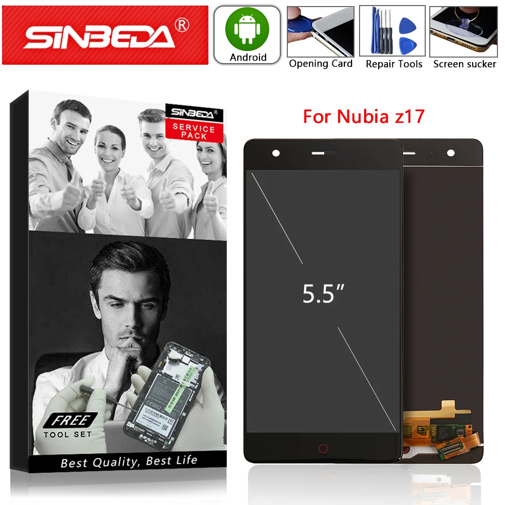 5 &quotЖК дисплей для zte Nubia Z17 NX563J ЖК сенсорный экран дигитайзер сборка NX563J|Сенсорные