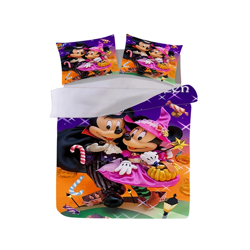 Комплект постельного белья на Хэллоуин пододеяльник Минни Микки наволочка для