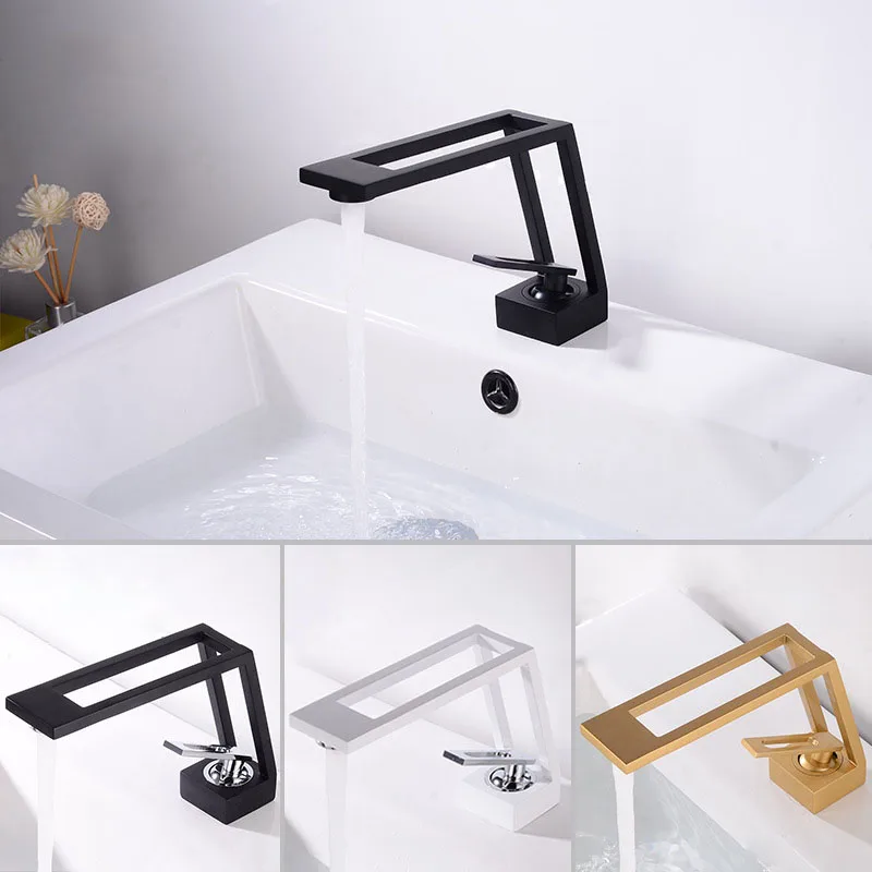 

Brass Black Gold White Basin Faucet Bathroom Sink Hot And Cold Water Mixer Single Handle Hole Shower Head Bath For Kitchen Tap