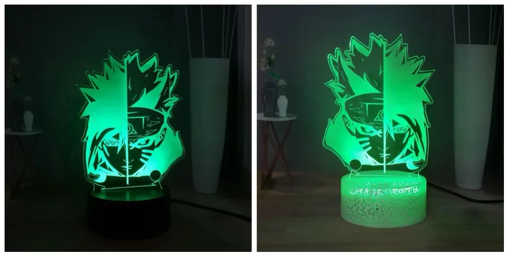 Наруто Uzumaki 3D иллюзия Лампа японского аниме USB переключатель разноцветный светодиодный ночник для спальни декоративное освещение для дома