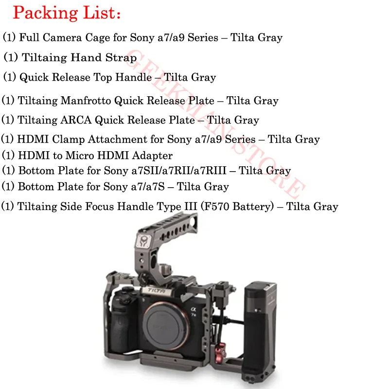 Tilta TA-T17-A-G Rig Cage для sony A7II A7III A7S A7S II A7R II A7R IV A9 Rig Cage для sony A7/A9 series Tiltaing VS Smallring