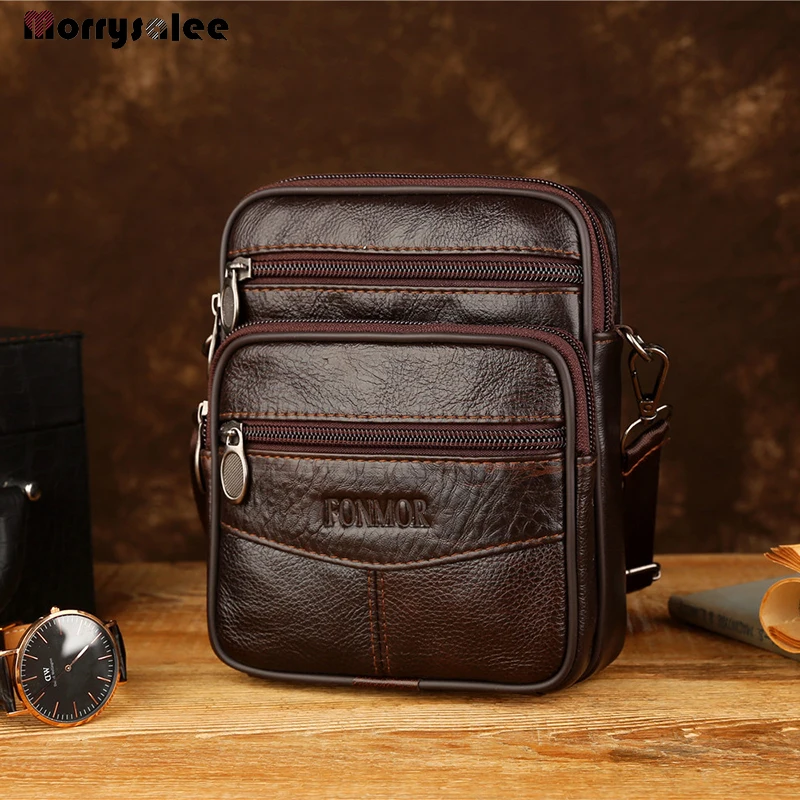 New Men's Bag Male Genuine Leather Crossbody Arrival Businese BagMen's Messenger Bags Casual Single Shoulder | Багаж и сумки