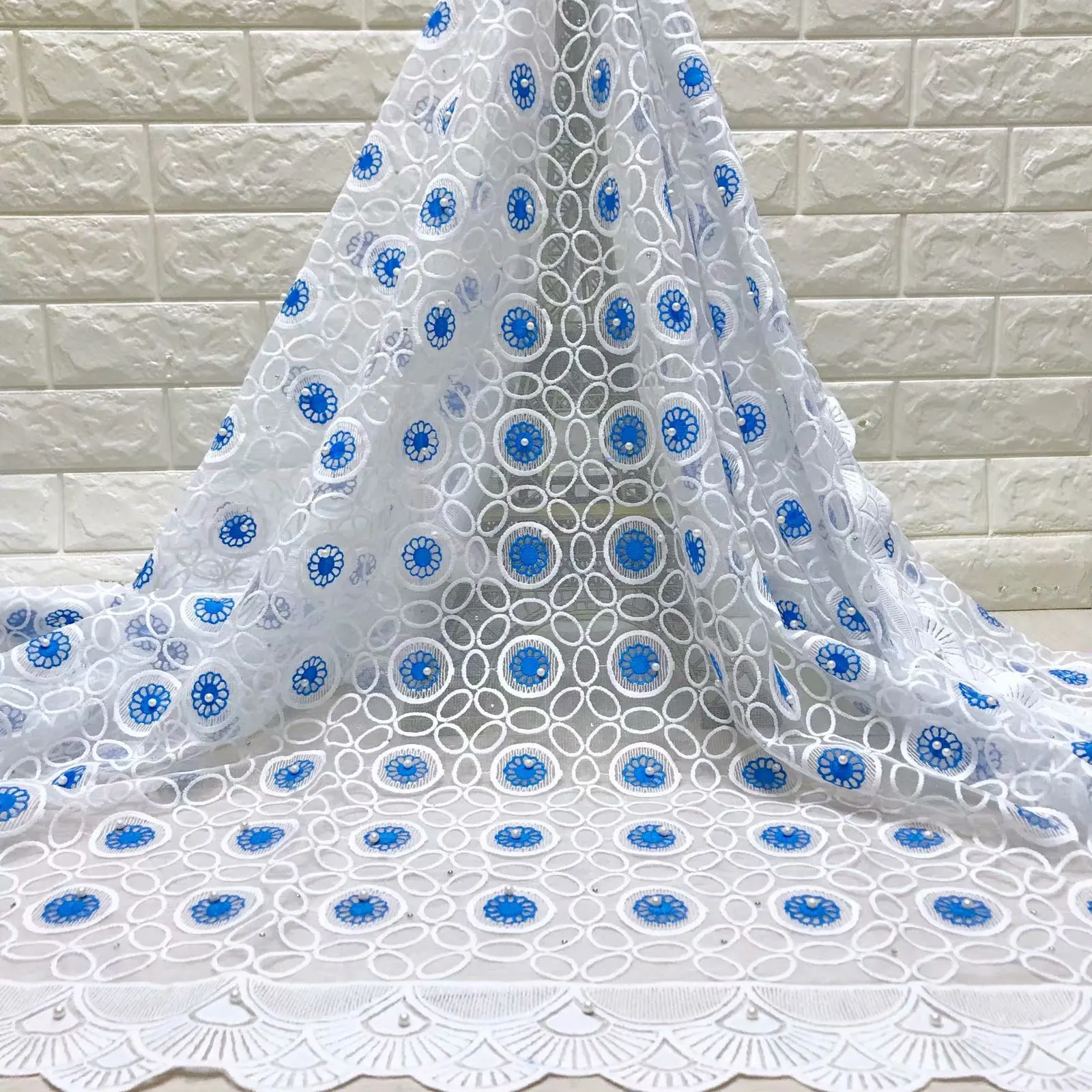 Красивая африканская кружевная ткань новинка 2019 Кружевное белое Сетчатое