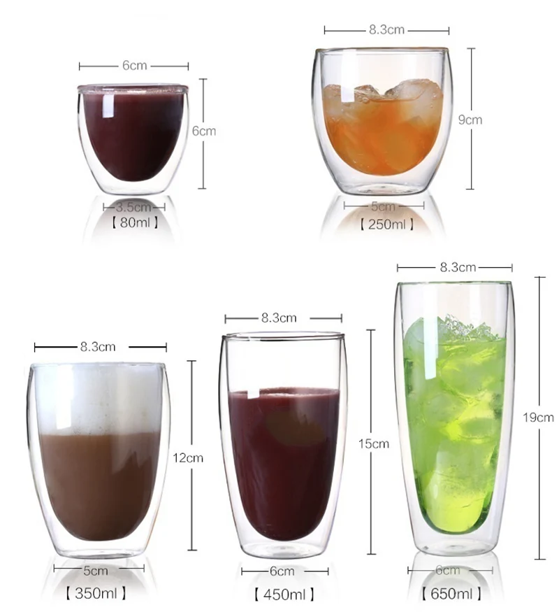 4 шт./компл. чашки для эспрессо латте капучино Чай 80 миллилитр/2. 7 унций с двойными