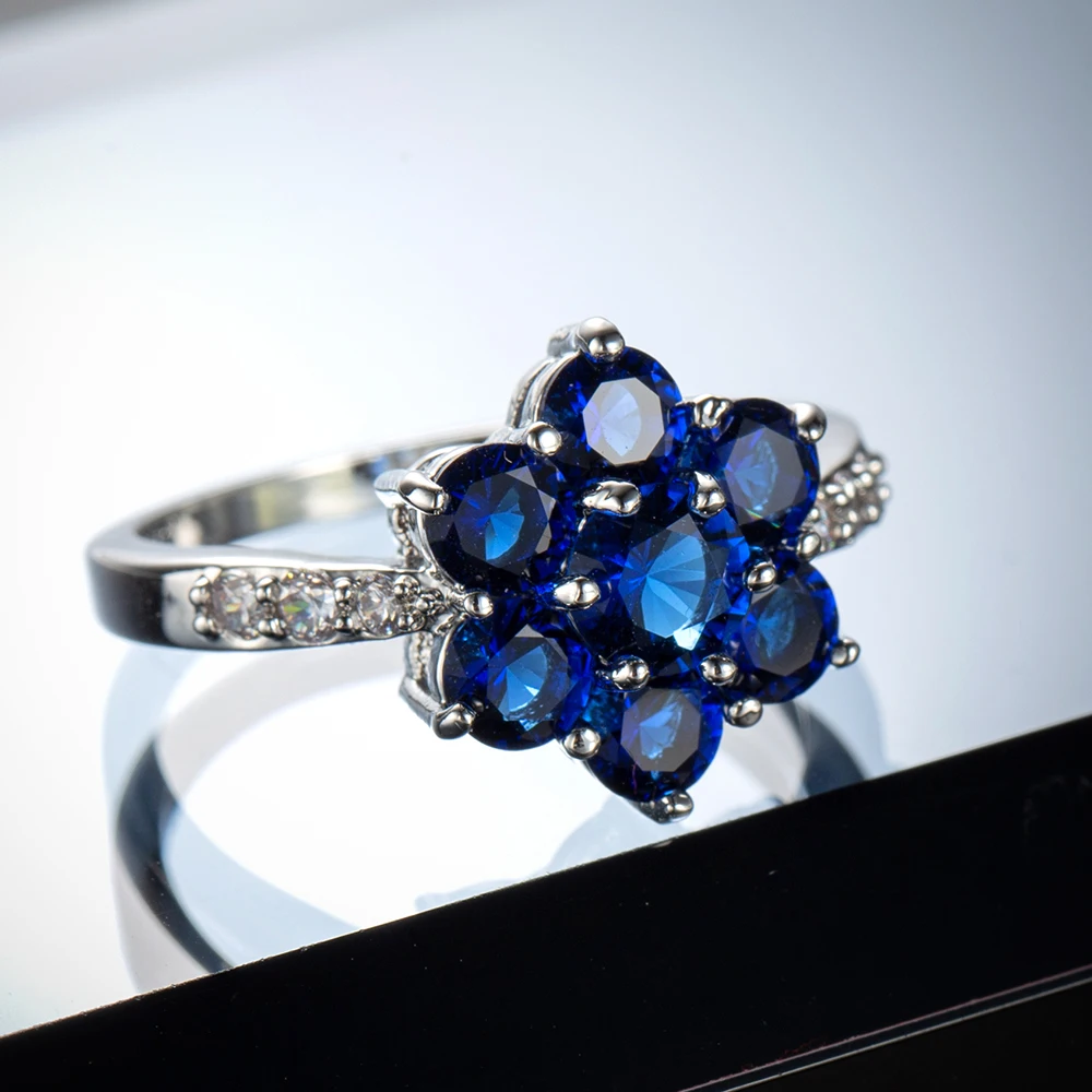 Роскошный Новый дизайн модели обручальное кольцо с цветком из циркония