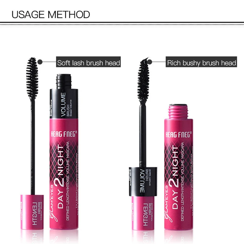 

Waterproof Black Mascara Double Head Brush Lengthening Curling Thick Fast Dry Mascara Makeup Tool STTX889