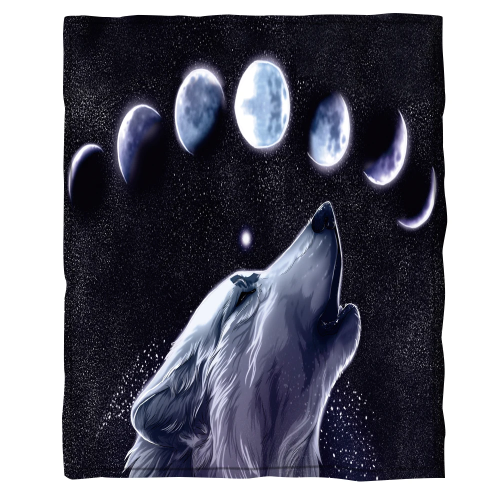 Фланелевое Одеяло ONGLYP плед с волком для дивана кровати супер мягкое легкое