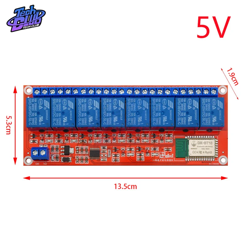 Релейный модуль DC 12 В/5 В 8 каналов совместимый с Bluetooth переключатель управления