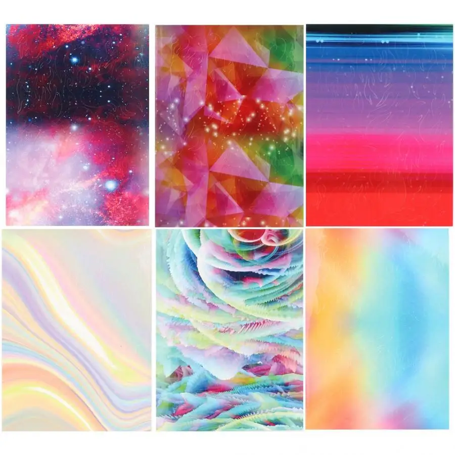 6 шт./компл. многоцветная огненная Пламя полый дизайн ногтей самоклеящаяся