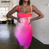 somepet colorful dress women abstract ladies dresses graphics bodycon dress art halter sleeveless womens clothing club beach