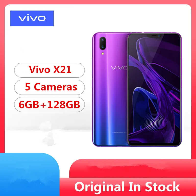 DHL Быстрая Vivo X21 мобильный телефон Snapdragon 660 Android 8,1 6,2" 2280X1080 6 ГБ ОЗУ 128 Гб ПЗУ распознавание лица отпечатков пальцев 5 камер