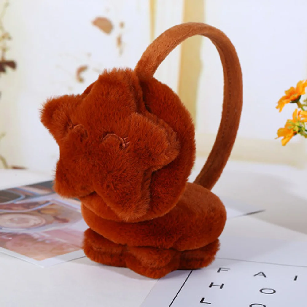 

Winter Outdoor Star Smiley Face Plush Earmuffs Accessories Soft Thick Warm Ear Cover Solid Headphone Earlap for Boys Girls