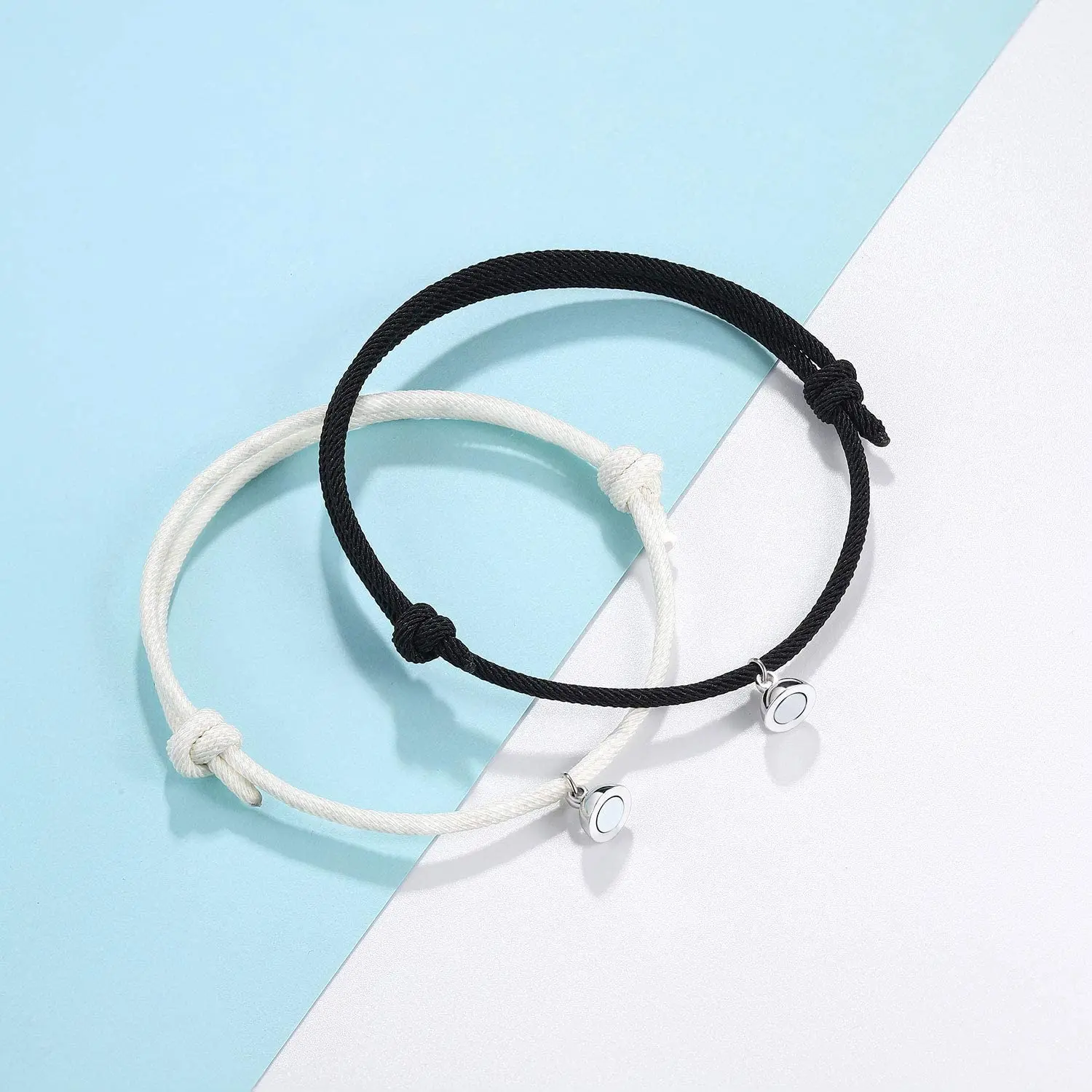 

Magnetic Couples Charm Bracelets Mutual Attraction Relationship Matching Friendship Rope Bracelet Set Gift for Women Men