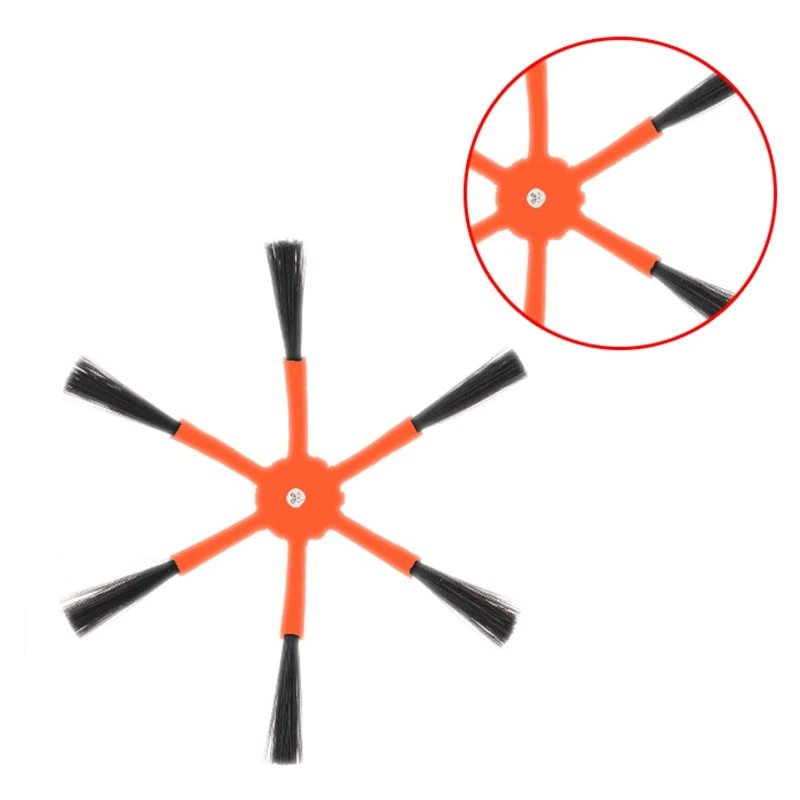 4xDetachable Main Brush+8xOrange 6-Arm Side Brush+8xFilter+2xCleaning Brush for Xiaomi / Roborock S50 S51 S55 S5 S6 Robot Vacuum |