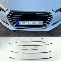 stainless steel front air grille grill decor cover trim 13pcs for audi a4 b9 2017 2018 2019 car styling bumper decoration decals