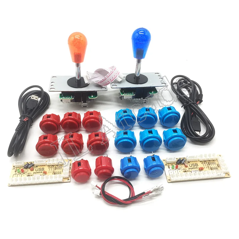 2 игрока аркадный джойстик DIY комплект контроллера для Windows и Raspberry Pi 5 Pin 8 способ