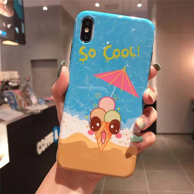GYKZ крутой чехол для пары мороженого iPhone XS MAX XR 11 Pro 7 X 8 6 6s Plus мультяшный узор мягкий