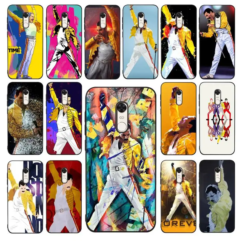 

YNDFCNB Freddie Mercury Phone Case for Redmi 5 6 7 8 9 A 5plus K20 4X 6 cover