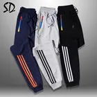 Мужские брюки в полоску, джоггеры, Осенние повседневные мужские спортивные брюки, спортивная одежда, длинные брюки, новинка 2019, прямые брюки, Мужская одежда для фитнеса 5XL