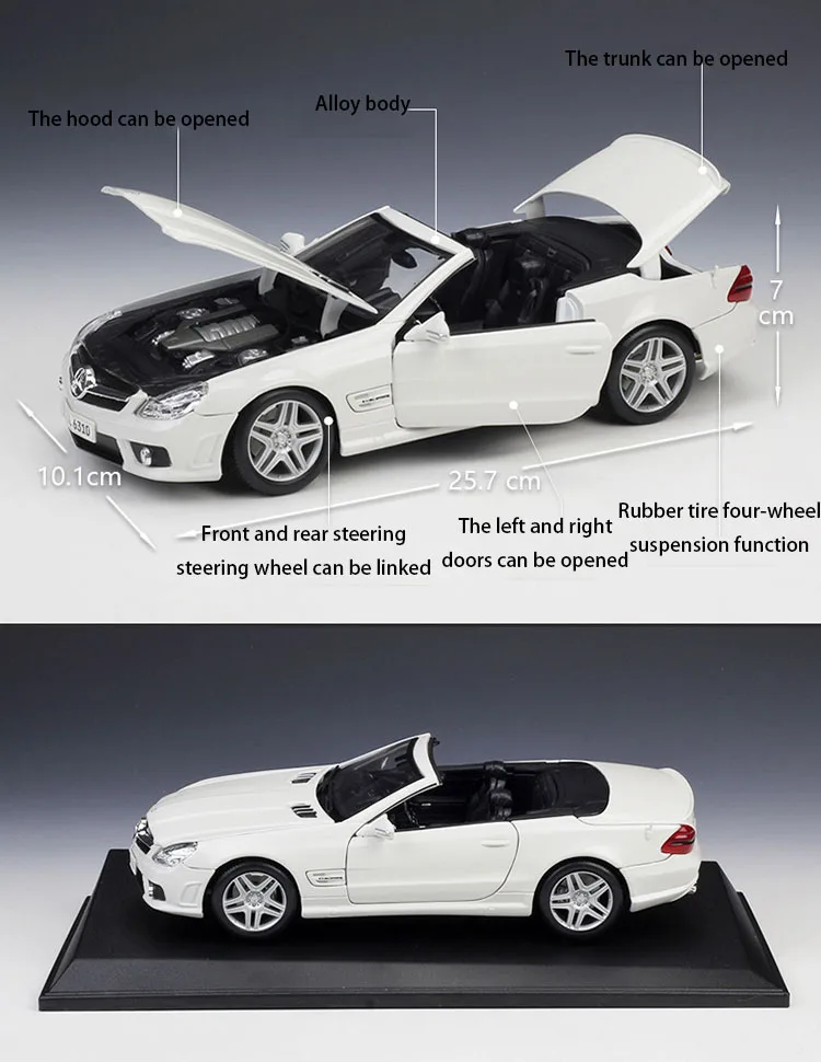 Maisto SL63 AMG, спортивный автомобиль, литая под давлением модель автомобиля, 1:18, металлический сплав, высокая симуляция автомобилей с базой, игрушки для мальчиков, транспортные средства, подарки для мальчиков