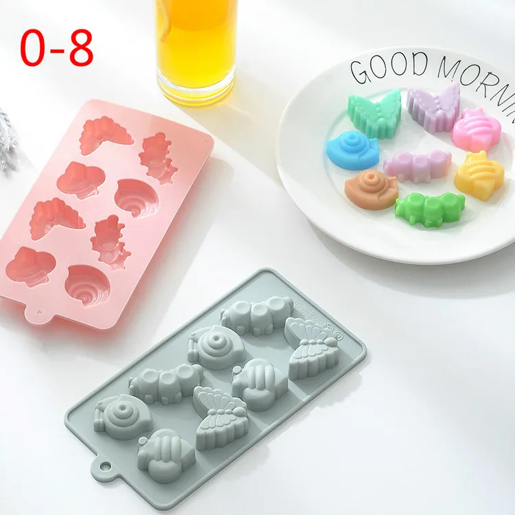

3D shape Silicone Mold 8/12/14 Hole Food Grade Baking Mold Practical Chocolate Candy Jelly Mold Baking Accessories