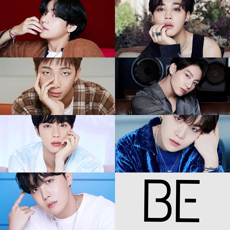 

2pcs/set Kpop Bangtan Boys New Album BE Wallpaper Poster Korean Fashion Cute Boys Poster Picture Adhesive Sticker Fans Gifts