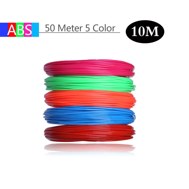 50 Meter 5 Colors Авейру 3D Ручка с 50/100 метров 200 мм ABS нити пластик 3 d принтер материалы Refil для детей игрушки для рисования - Цвет: 50 Meter 5 Colors