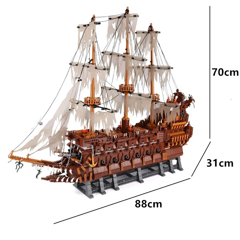 

King 3652 PCS 83015 Creative Caribbean Pirates Ship Model Flying Dutchman Building Blocks Set for Children Toys Gift