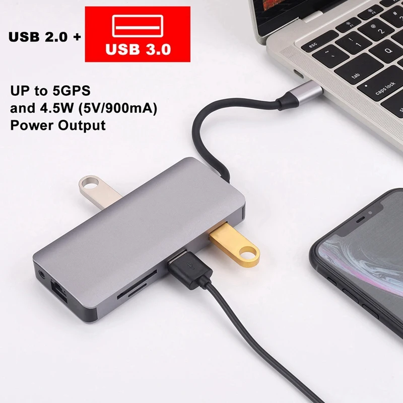 

Type-C Hub Docking Station 9-In-1 Multi-Function HUB HDMI Converter