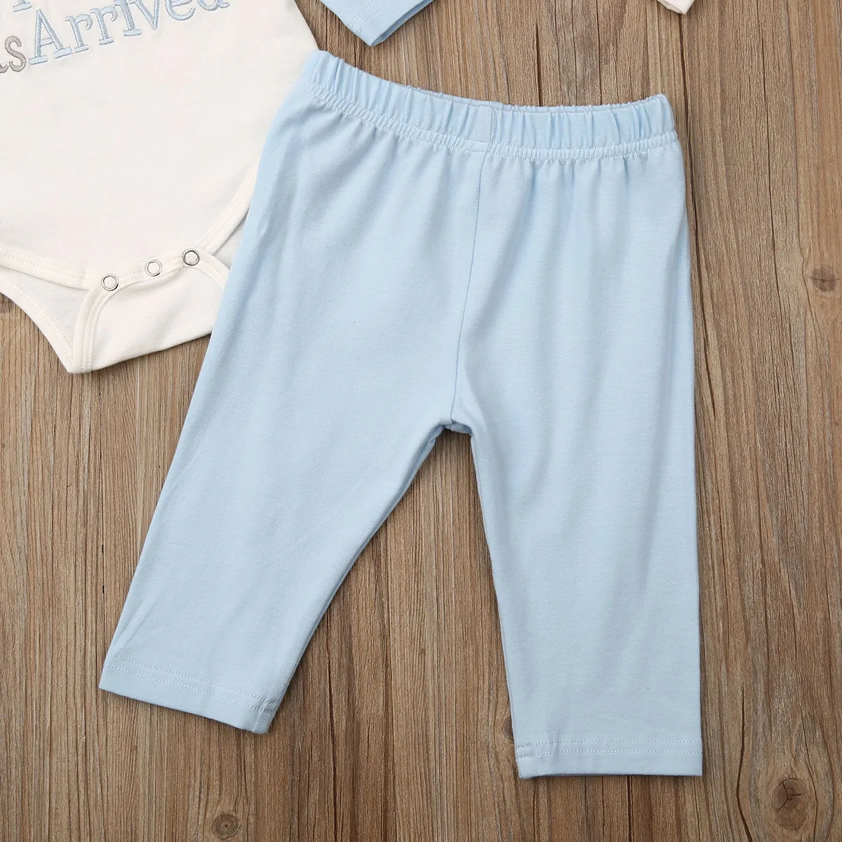 Toddler Baby Boy Letters Romper+Pants+Hat Suit Newborn Prince Has Arrived Bodysuit Trousers Crown Outfits Set 3Pcs |