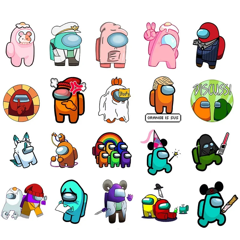 

50PCS Among Us Hot Game Stickers Pack Skateboard Fridge Guitar Laptop Motorcycle Luggage Cartoon waterproof Kids Sticker Toys