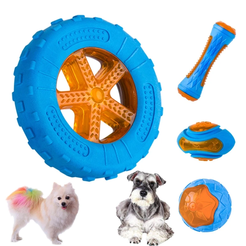 

4 Pcs Throw Dish Dog Interactive Chew Toys Bite-resistant Tooth Cleaning Molar