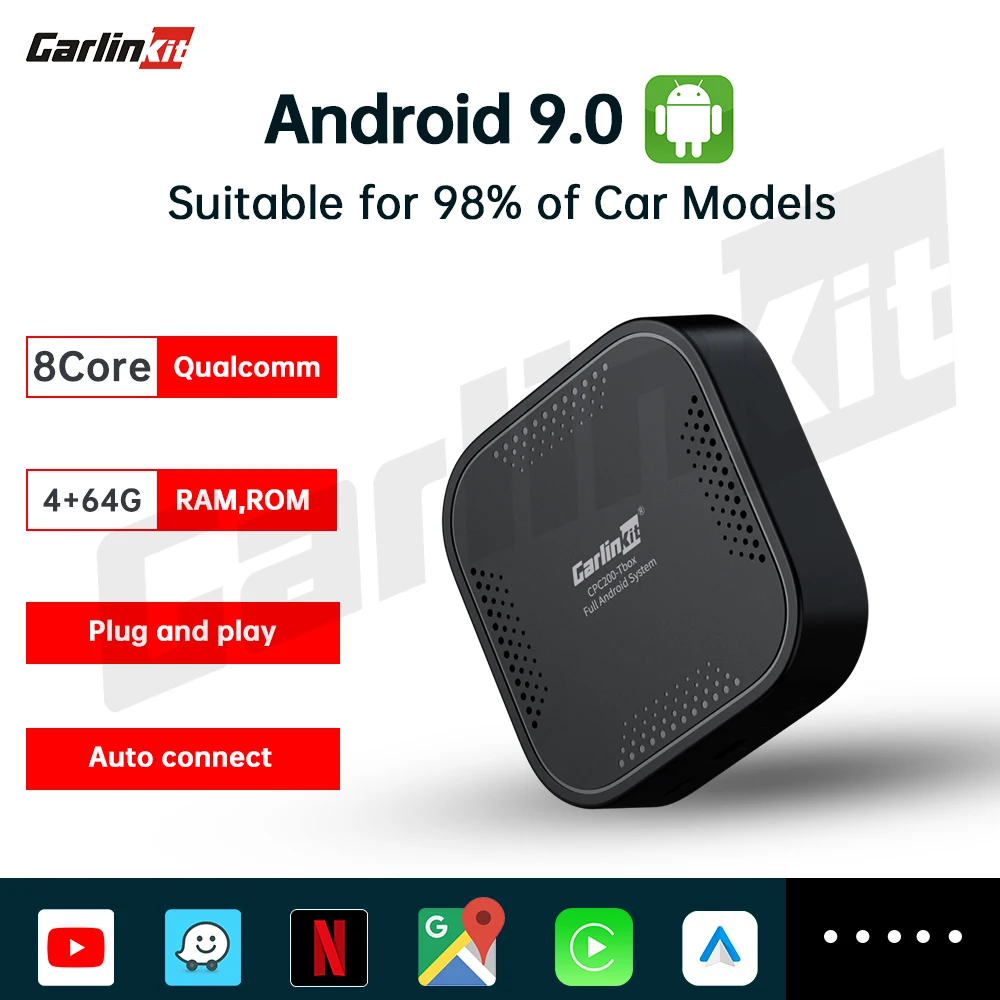 Carlinkit Carplay Dongle Wireless Android Auto 4G LTE Qualcomm Chip GPS Octa-Core 4+64GB Smart Link Ai Box Support Massive APPs