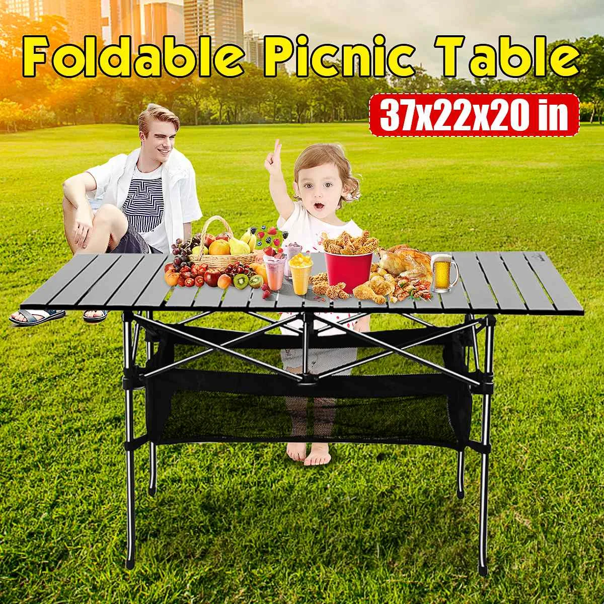 New Outdoor Folding Table Chair Camping Aluminium Alloy BBQ Picnic Table Waterproof Durable Folding Table Desk