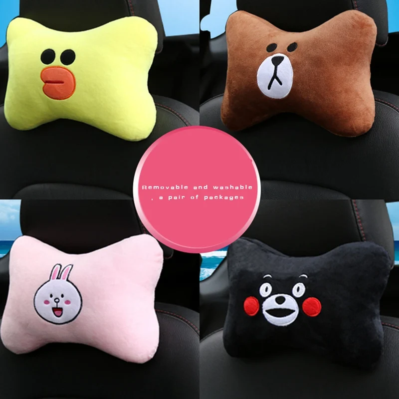 

Cartoon Animal Plush Car Headrest Cute Soft Neck Rest Cushion Auto Pillow for Car Seat Head Cushion Rest Pillow Auto Interior