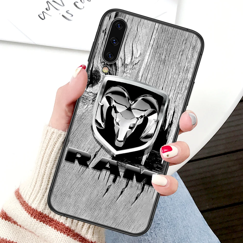 

luxury RAM Dodge Car Phone Case For Samsung Galaxy A 3 5 7 8 10 20 20E 21S 30 30S 40 50 51 70 71 4G black Cell Pretty Waterproof