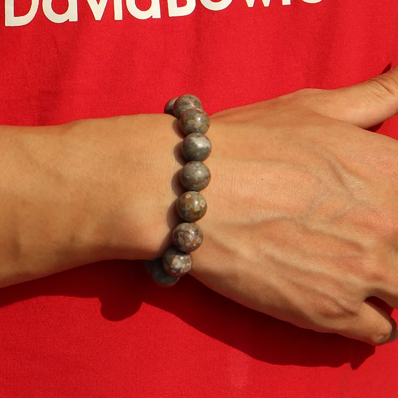 Noter минималистичные бусины из натурального камня браслет унисекс 4 мм 6 8 10 12 Strand