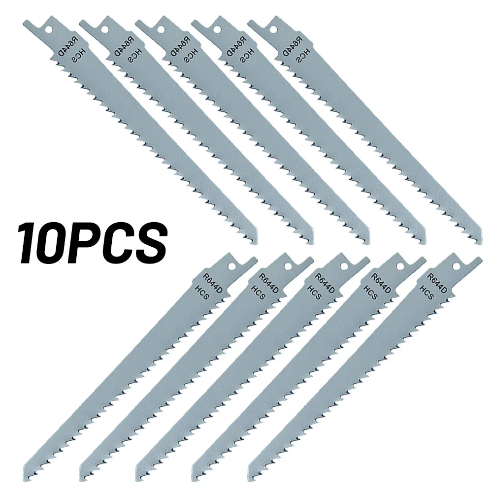 

10 X 150mm Reciprocating Saw Blades R644D Chainsaw Parts With 1/2-inch (13 Mm) Handle For Wood Plywood Laminate Plastics HTChi