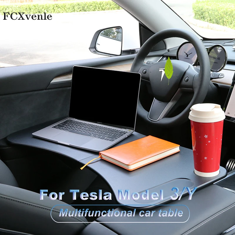 

FCXvenle Multifunctional Car Steering Wheel Table Board For Tesla Model 3Model Y Interior Accessories Notebook Desk Mount Stand
