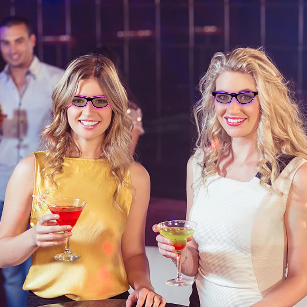 Мигающие очки светодиодные с электропроводом светящиеся для вечеринок новинка