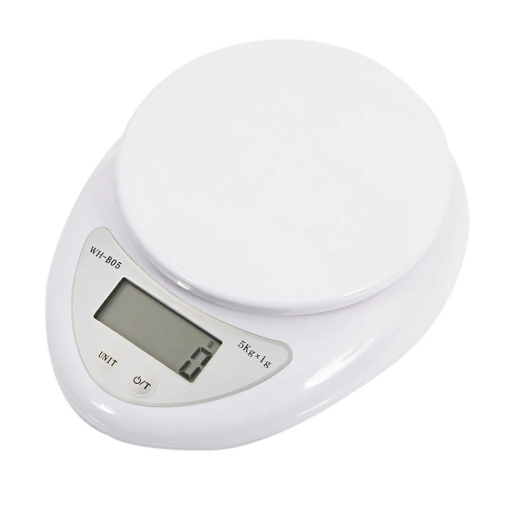 

Hot Sale 5Kg/1g Kitchen Mail LCD Digital Scale White ED889