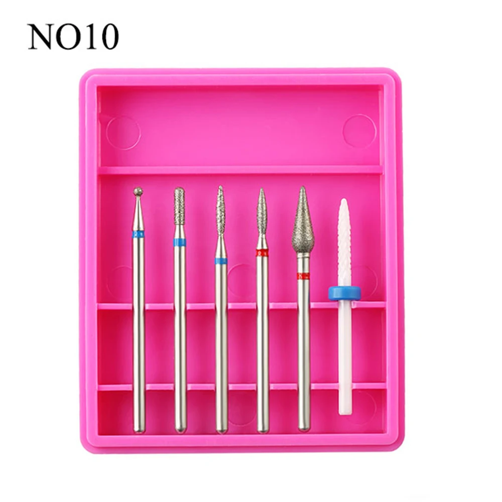 Алмазная Корундовая фреза для ногтей 6 шт./компл. керамическая маникюра