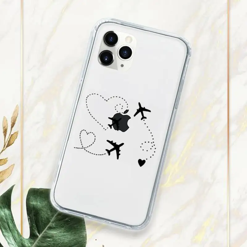 

World Map Travel Phone Case Transparent Clear for iPhone 11 12 mini pro XS MAX 7 8 6 6S Plus X 5S SE 2020 XR